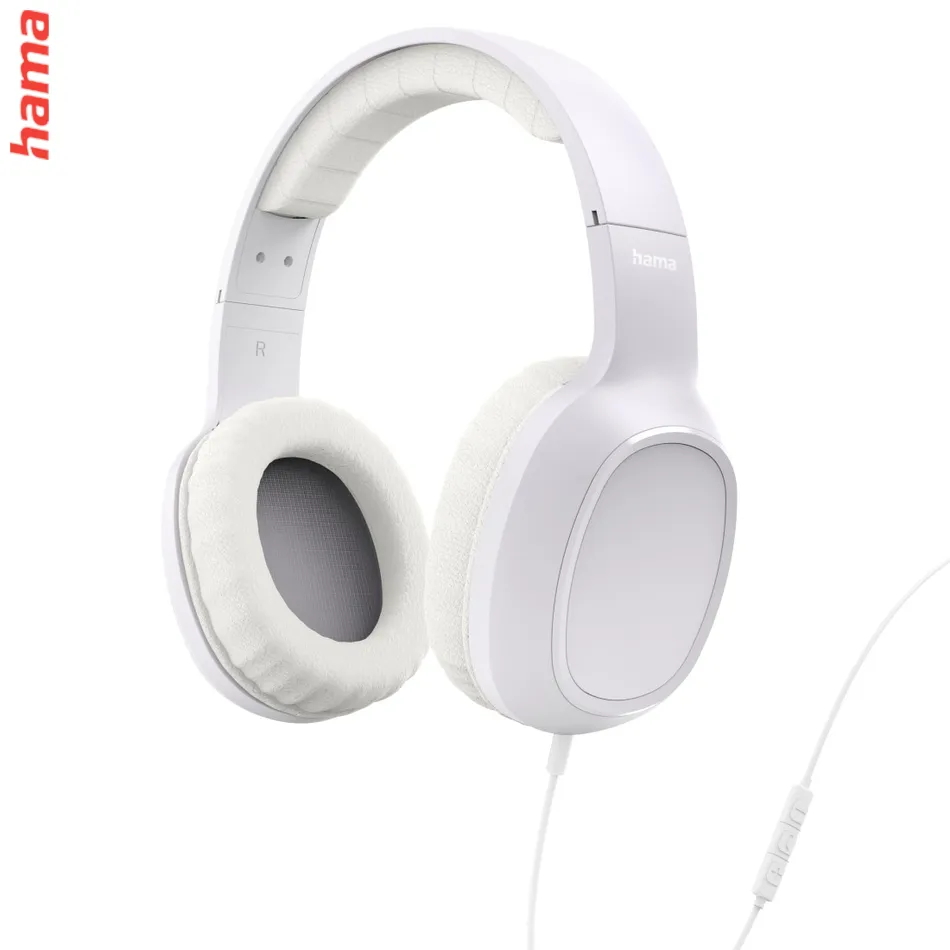 Hama USB-C slúchadlá s mikrofónom Fun C, uzavreté, biele