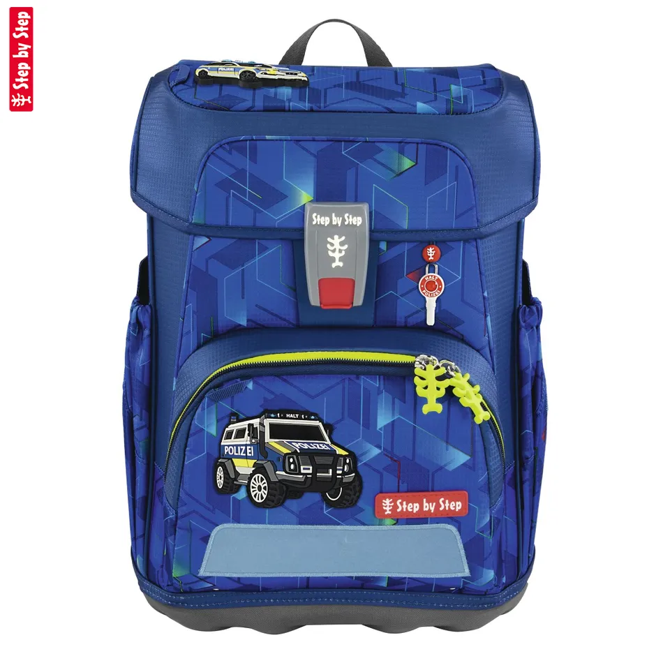 Školská aktovka Step by Step CLOUD, Police Truck Charly - 5-dielny set, AGR certifikát
