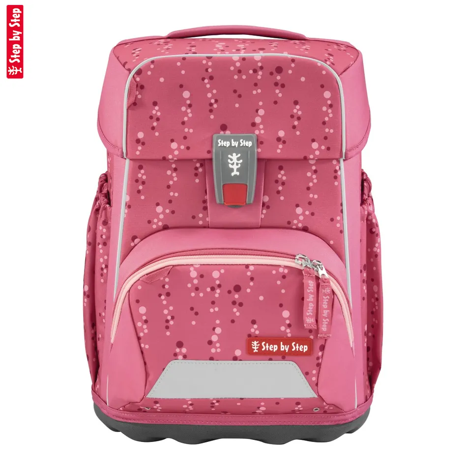 Školská taška Step by Step BASIS, Pink Bubbles - 4-dielny set, AGR certifikát