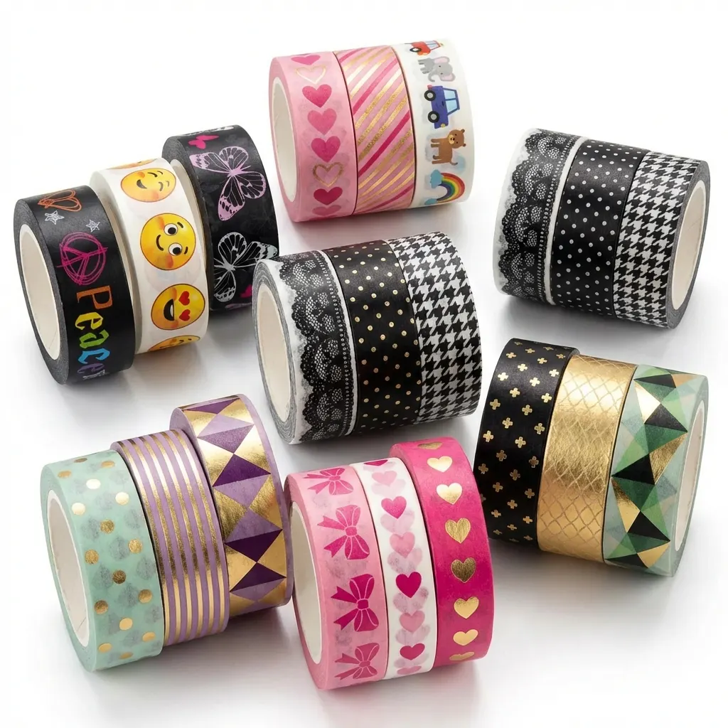 Hama kreatívne washi pásky – Veľké balenie 15 setov (Mix 21 motívov)