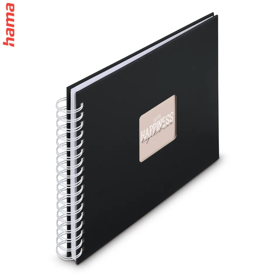 Fotoalbum špirálový FINE ART 28x24 cm, 100 foto, čierny, biele listy