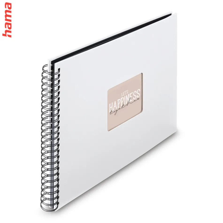 Fotoalbum špirálový Hama FINE ART 36x32 cm, 300 foto, biely, čierne listy