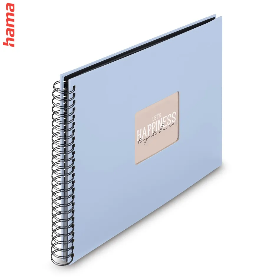 Fotoalbum špirálový Hama FINE ART 36x32 cm, 300 foto, lagoon, čierne listy