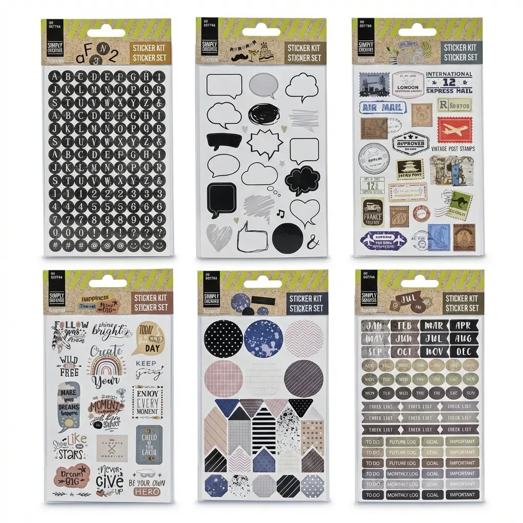 Scrapbook Hama samolepky pre kreatívnu tvorbu 6 hárkov