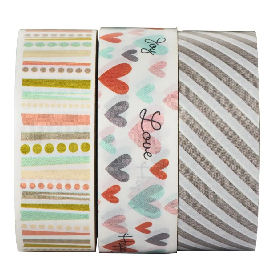Scrapbook Hama lepiace pásky z motívmi 15 m pre kreatívnu tvorbu set 2