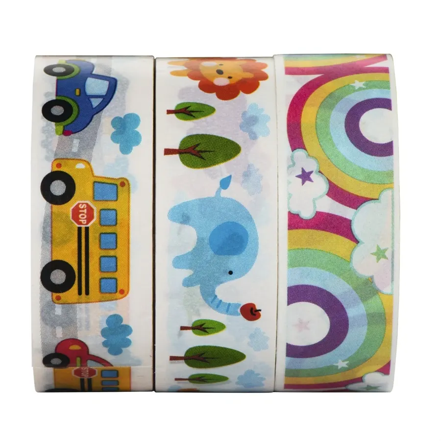 Scrapbook Hama lepiace pásky z motívmi 15 m pre kreatívnu tvorbu set 3