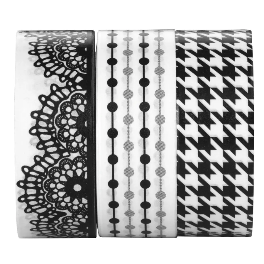 Scrapbook Hama lepiace pásky z motívmi 15 m pre kreatívnu tvorbu set 4