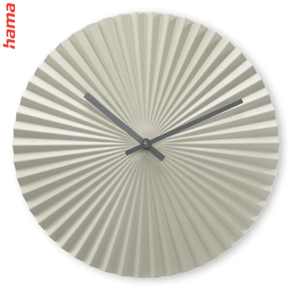 Hama Barbados, nástenné hodiny, priemer 30 cm, tichý chod, kovové, šedo zelené