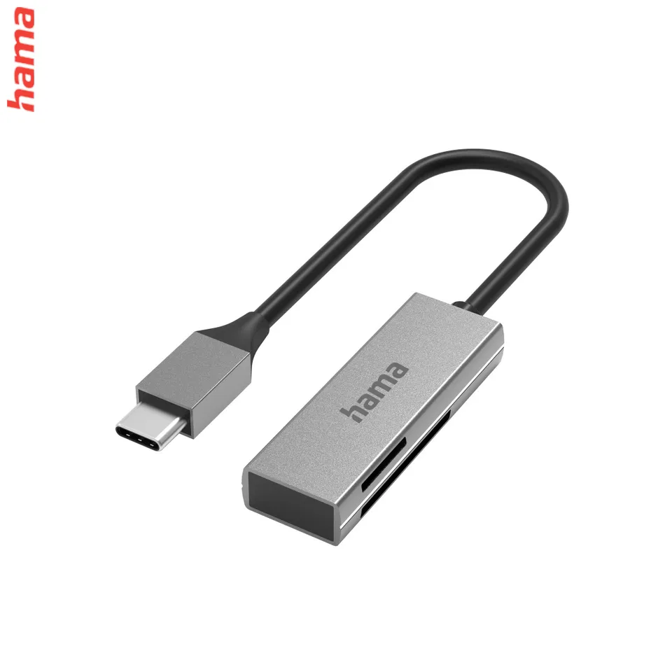 Hama USB-C 3.0 Alu-Slim Card Reader, SD/mSD