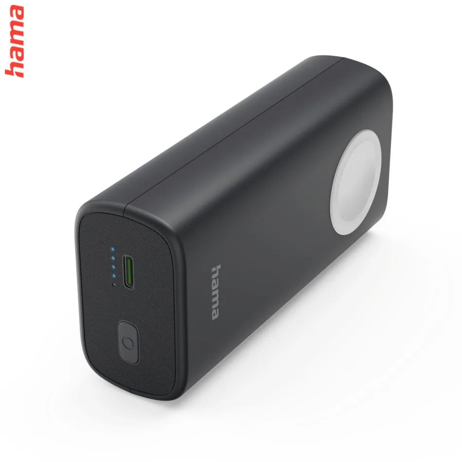 Hama "Watch" Power Pack, Wireless f. Apple Watch, 10000 mAh, Output: USB-C, blk