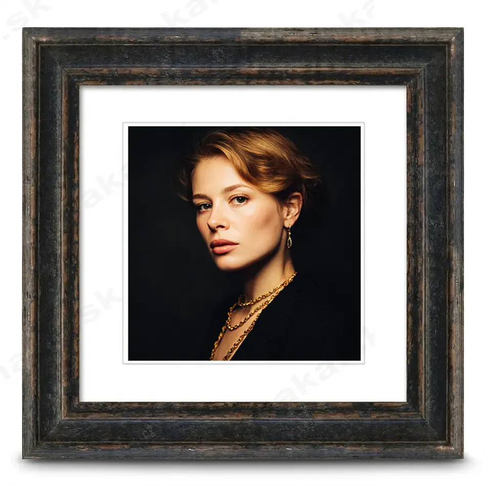 Drevený rám na obraz 30x30 cm Lyon Anticky čierny