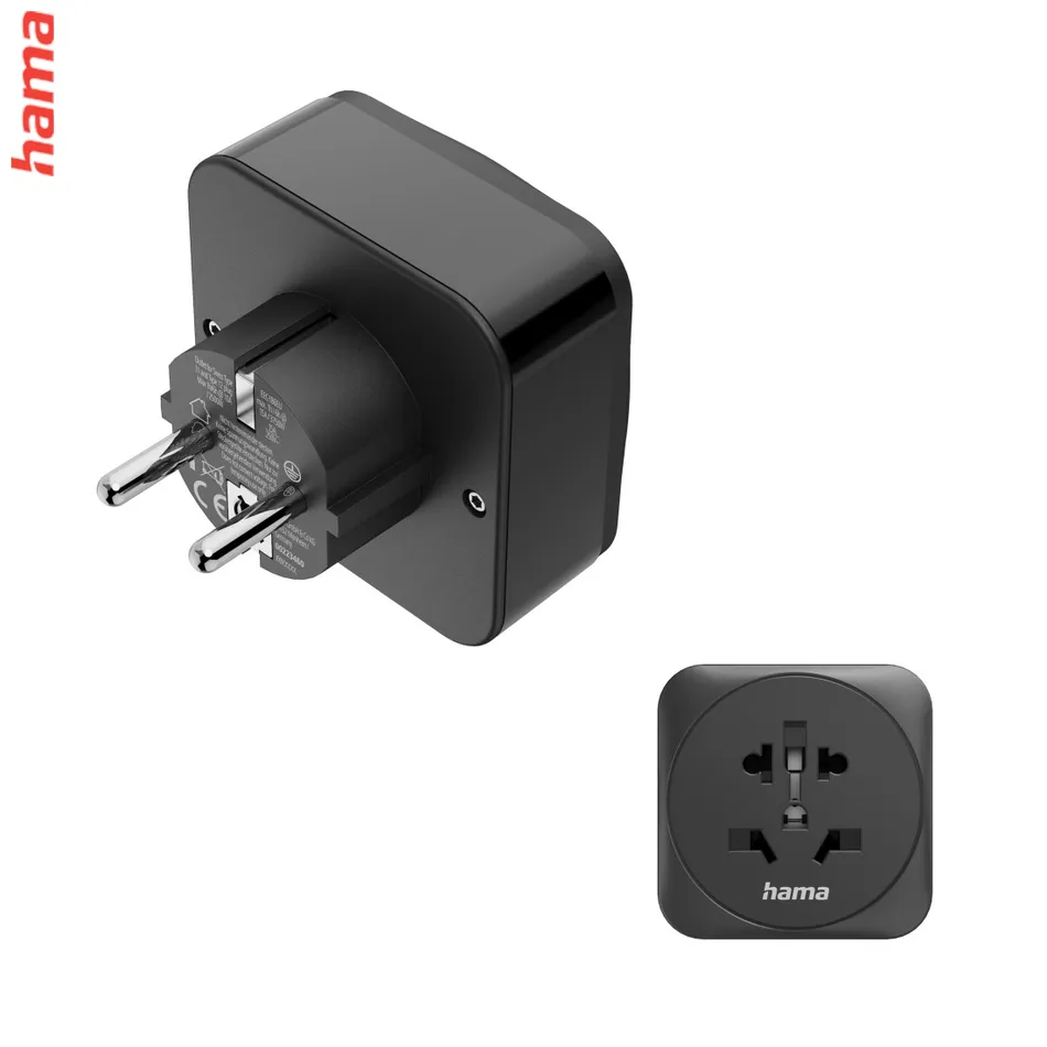 Hama zásuvkový adaptér univerzálny do EU, 3-pól., USB-A/USB-C PD 20 W