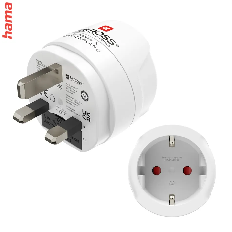 Hama cestovný adaptér typ G pre britské zásuvky, 3-pól.
