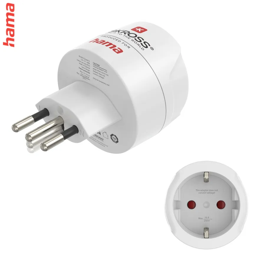 Hama Cestovný adaptér typ J/L/N, 3‑pólový, Švajčiarsko/Taliansko/Brazília