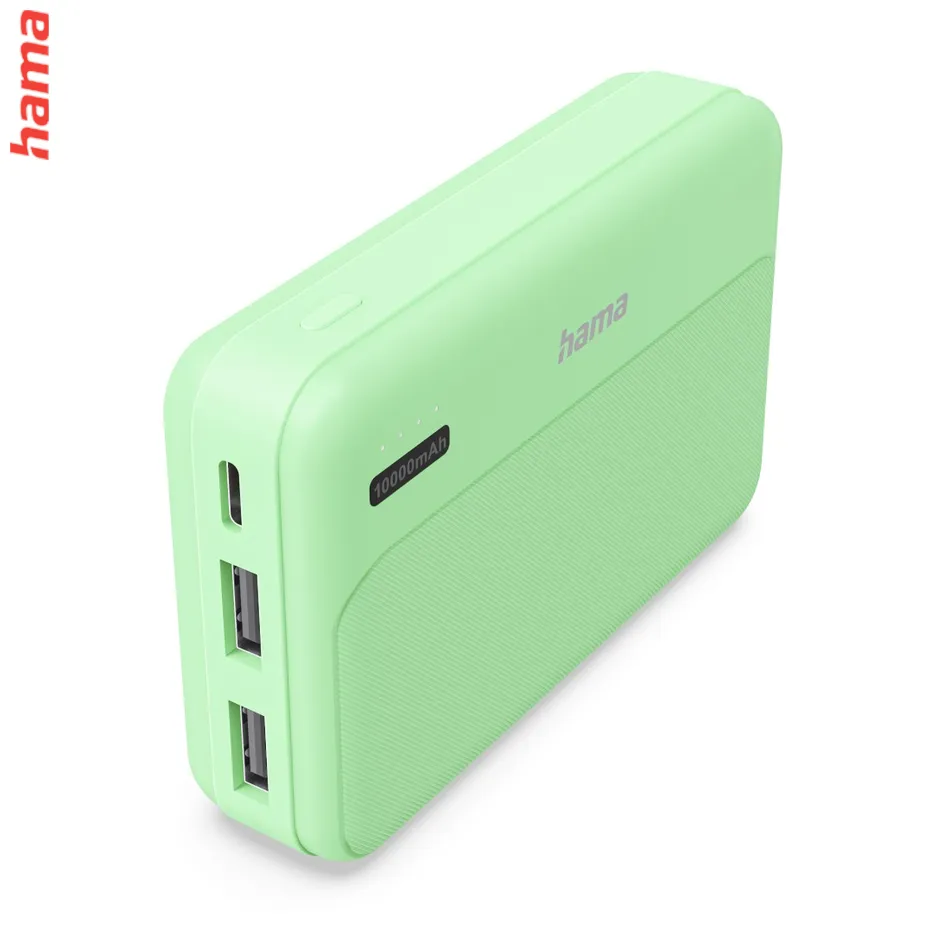 Hama Pocket 10, powerbanka 10000 mAh, 2,1 A, výstup: 2x USB-A, zelená