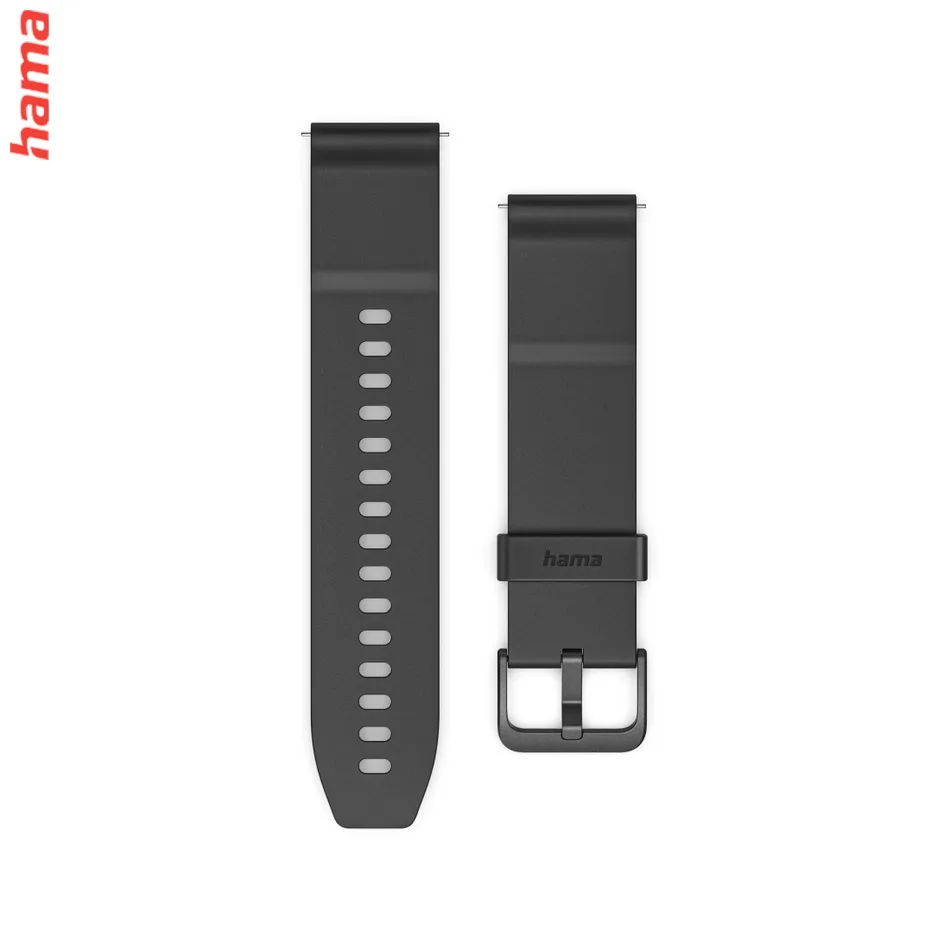 Hama remienok k hodinkám/smart hodinkám, NFC, bezkontaktné platby, 22 mm, čierny