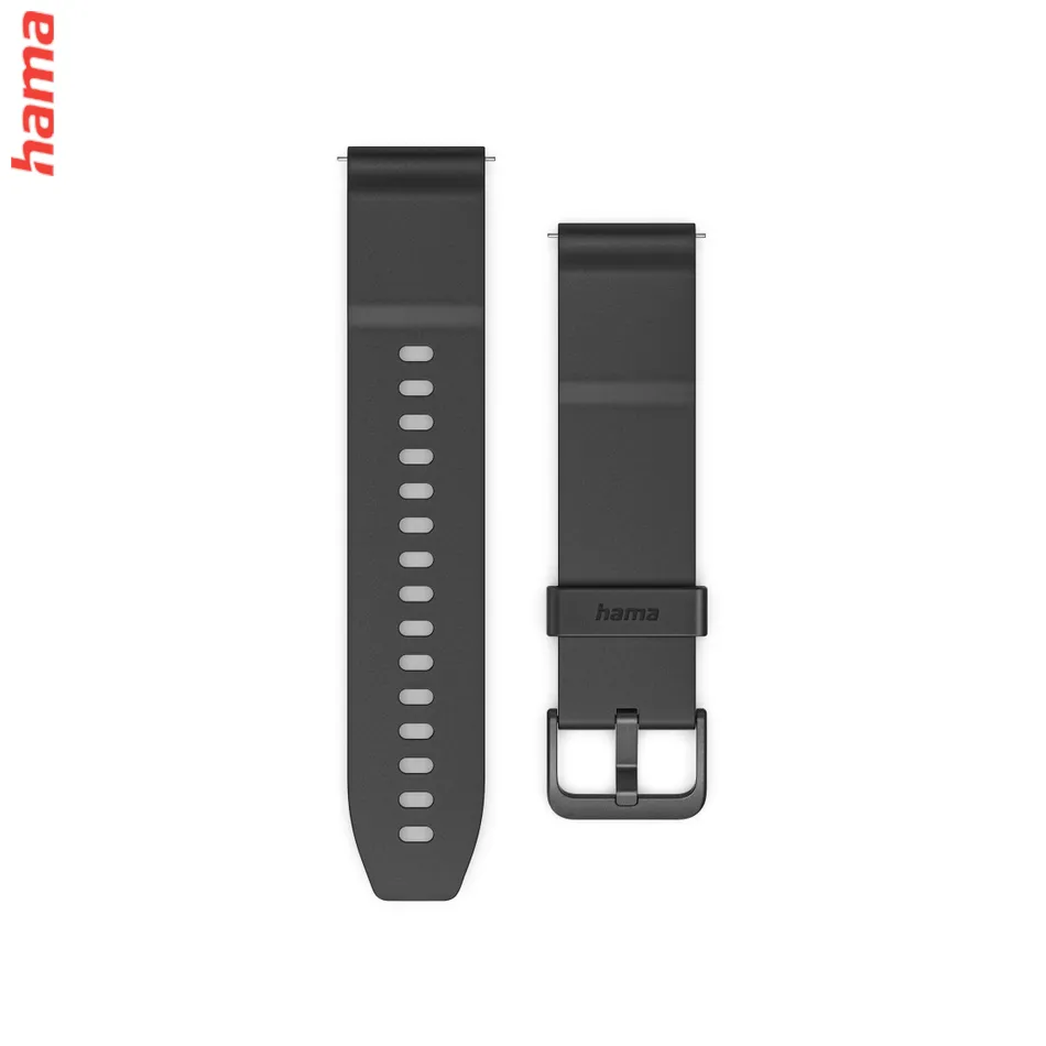 Hama remienok k hodinkám/smart hodinkám, NFC, bezkontaktné platby, 20 mm, čierny