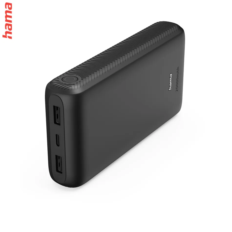 Hama New Performance 20, powerbanka 20000 mAh, 3 A, 15 W, 1x USB-C, 2x USB-A