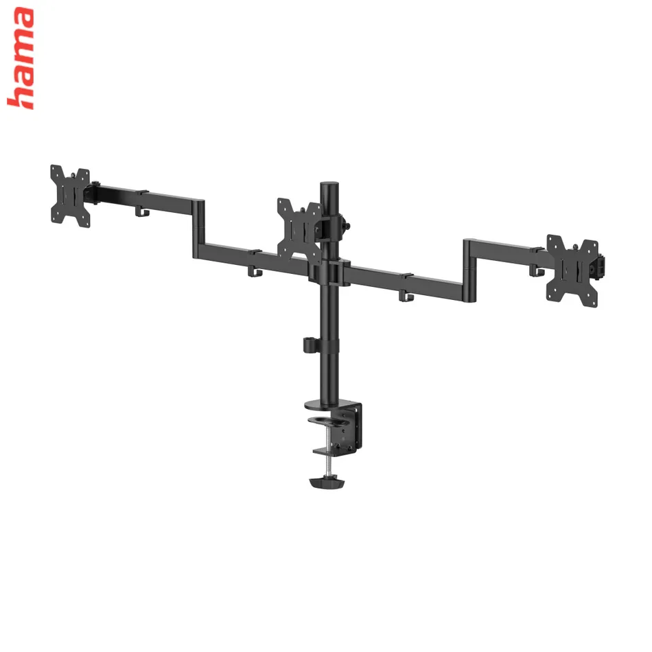 Hama stolný držiak pre 3 monitory 27", 2 ramená, čierny