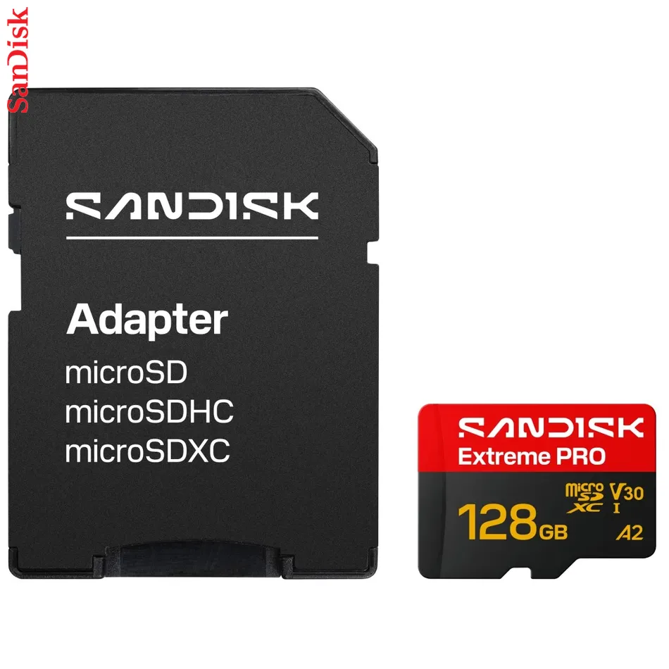SanDisk microSDXC Extreme PRO 128GB (UHS-I, R250MB/s / W120MB/s, 5K, 4K UHD) + Ad