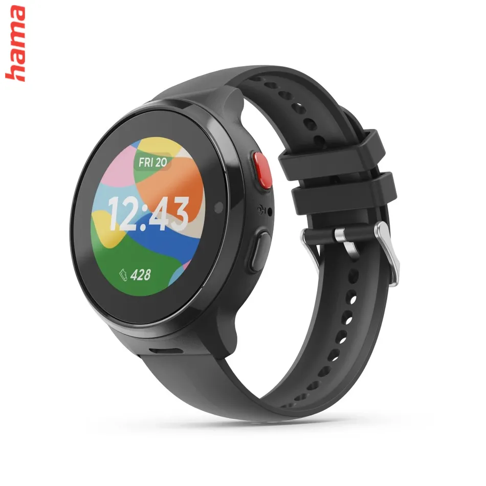 Detské smart hodinky, SIM, GPS, SOS tlačidlo, hlasové/video hovory, čierne