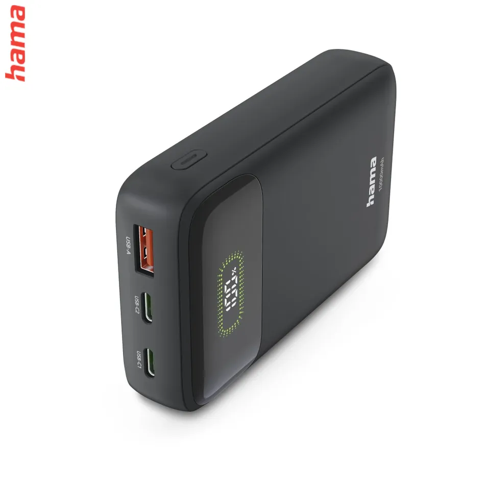 PD10-W20 powerbanka, 10000 mAh, 20 W, 2x USB-C, 1x USB-A, displej
