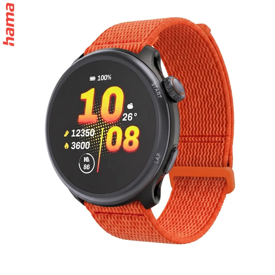 Smart hodinky 9050, bežecké, GPS, offline mapy, 45 mm, 5 ATM, oranžové