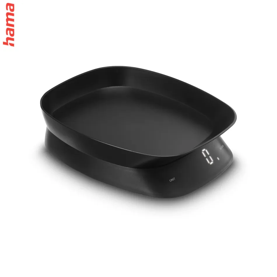Hama Digitálna kuchynská váha, do 5 kg, miska na váženie, matná čierna