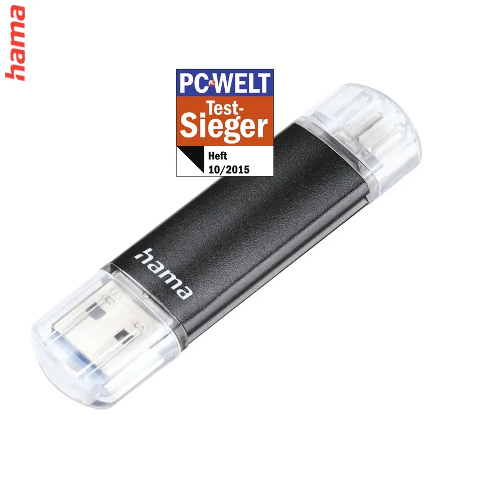 Hama čierny USB kľúč do mobilu Laeta Twin, 32 GB, USB 3.0