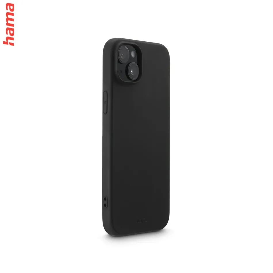 Hama čierny obal na iPhone 15, Fantastic Feel, hebký povrch