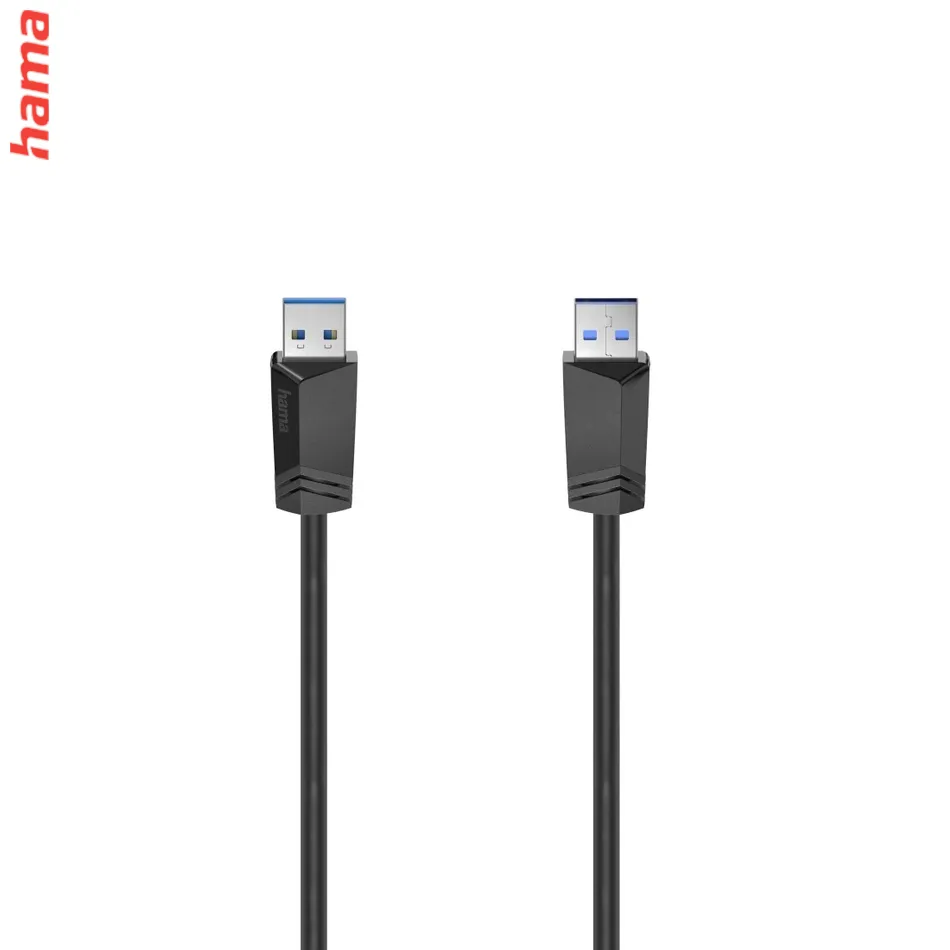 Hama USB kábel typ A-A, USB 3.1 Gen1, 1,5 m, čierny