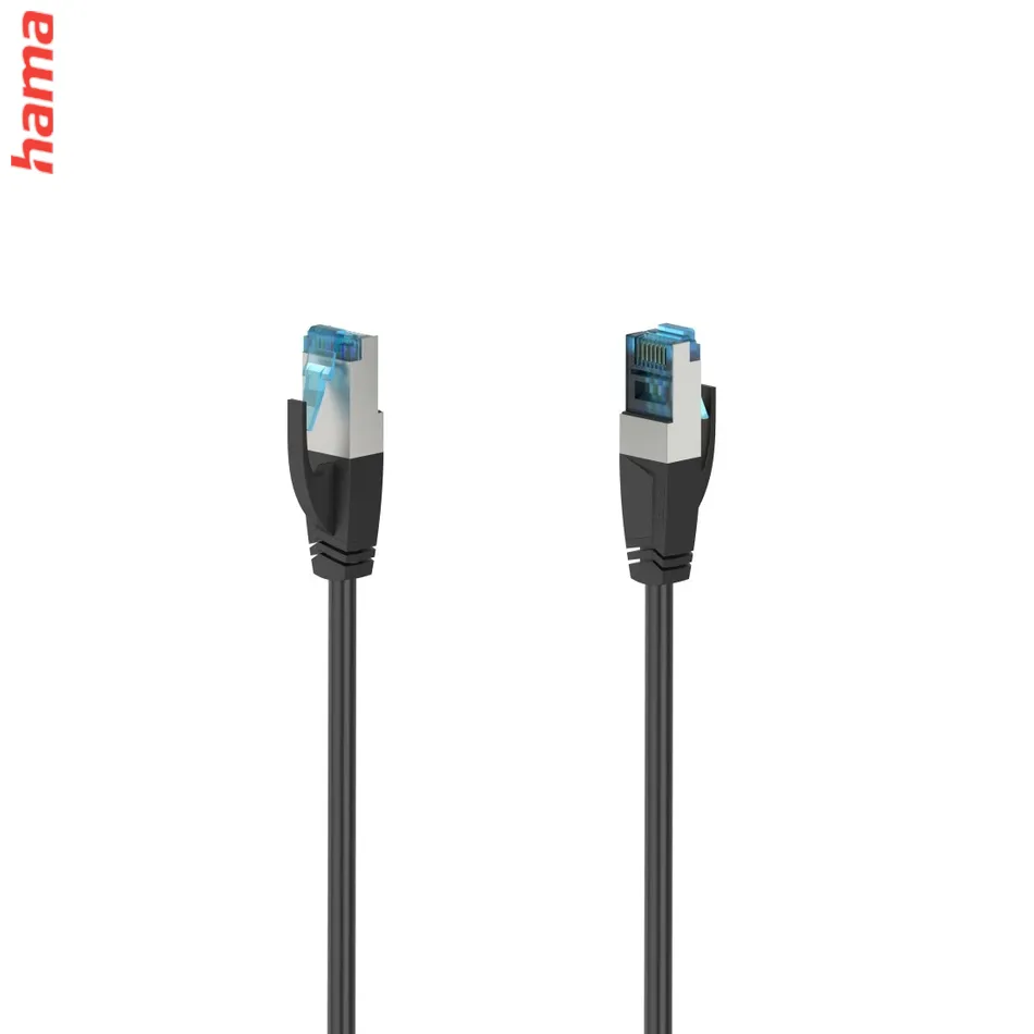 Hama ethernet kábel CAT-6a S/FTP, 10 Gbit/s, 5 m, čierny