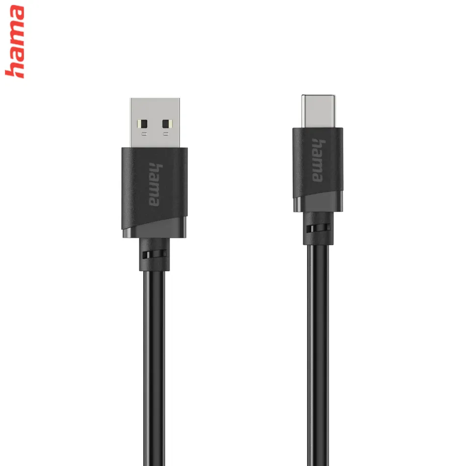 Hama USB kábel C, USB-A na USB-C, 1 m, čierny