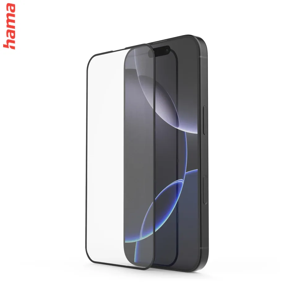 Hama ochranné sklo na iPhone 16 Pro, Extreme Protect, D3O, 10H, čierny rám