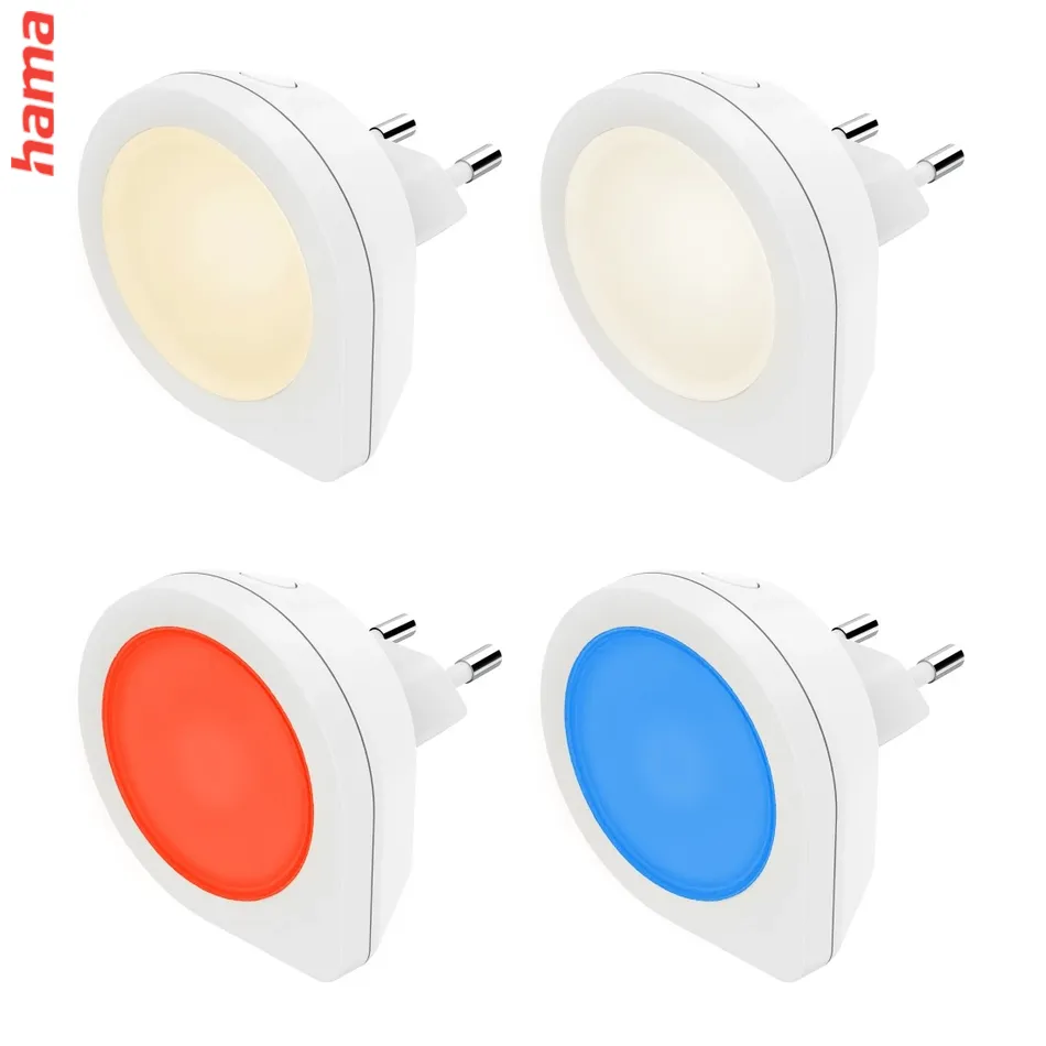 Hama nočné svetlo do zásuvky Basic, LED, twilight senzor, 4 farby svetla 16 ks