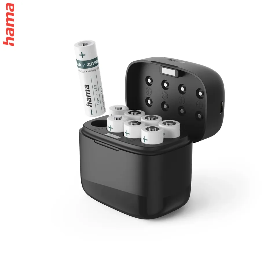 Hama nabíjačka na batérie AA, 8 akumulátorov Li-Ion, 2000 mAh, USB-C
