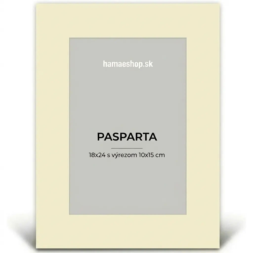 Pasparta 18x24 s výrezom 10x15 cm slonová kosť