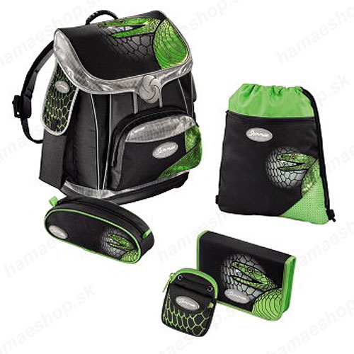 Školská taška Green Mamba 5 dielny set