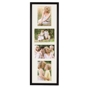 Drevená fotogaléria Guilia 4x 10x15 čierna