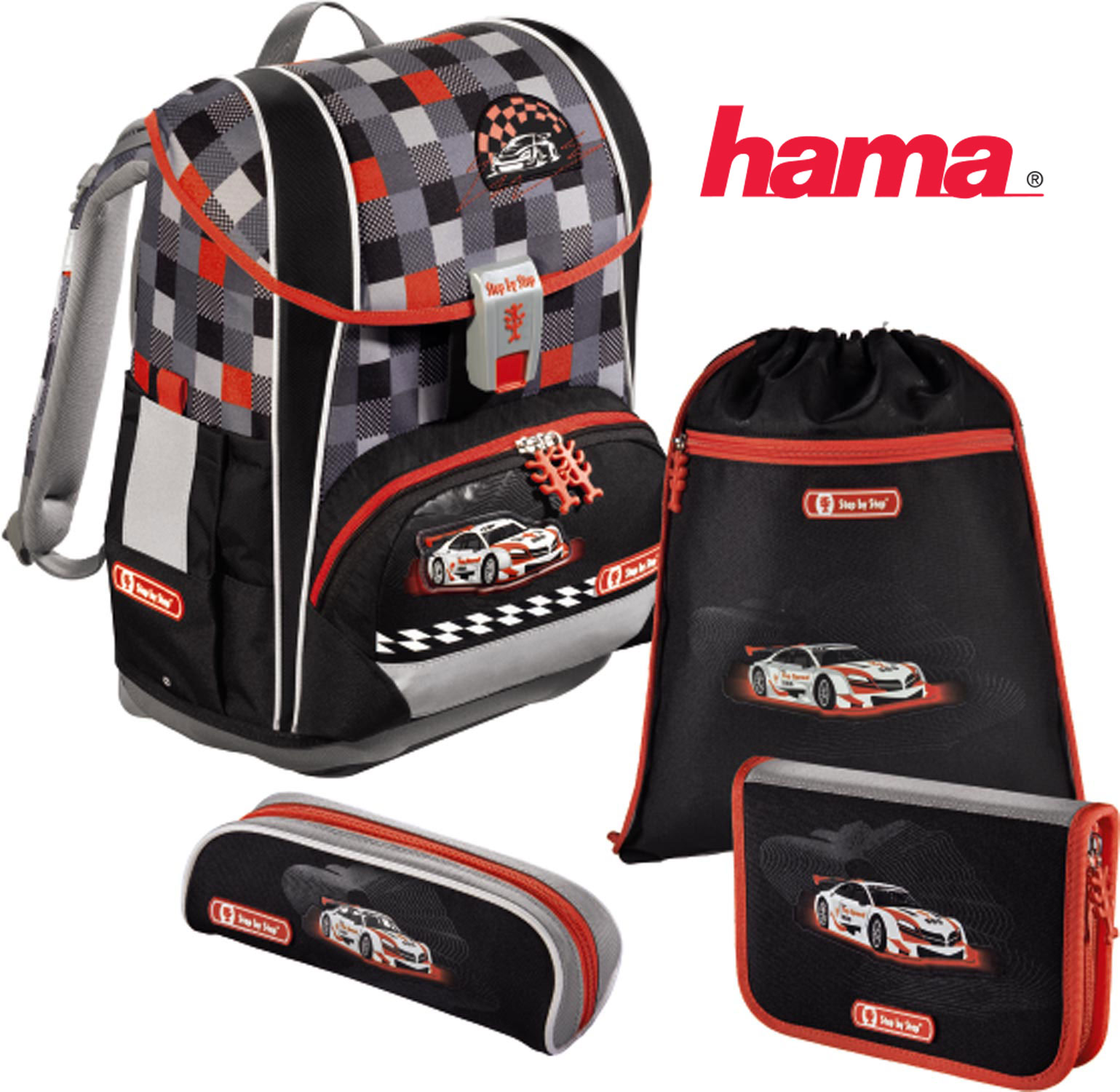 Školská taška Racer Light 2  5-dielny set