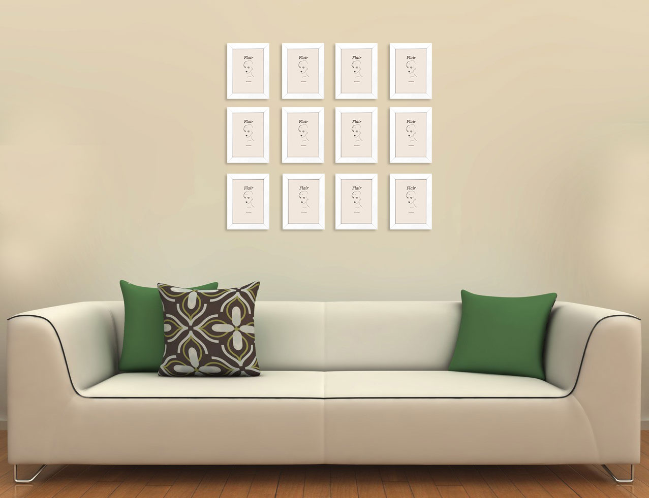 Rámy na stenu set 84x104 cm biele