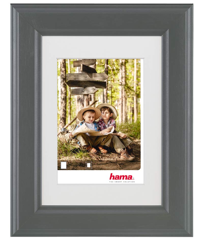 Drevený fotorámik IOWA 13x18 šedý s paspartou