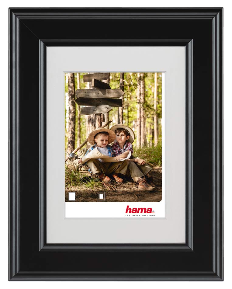 Drevený fotorámik IOWA 50x70 čierny s paspartou