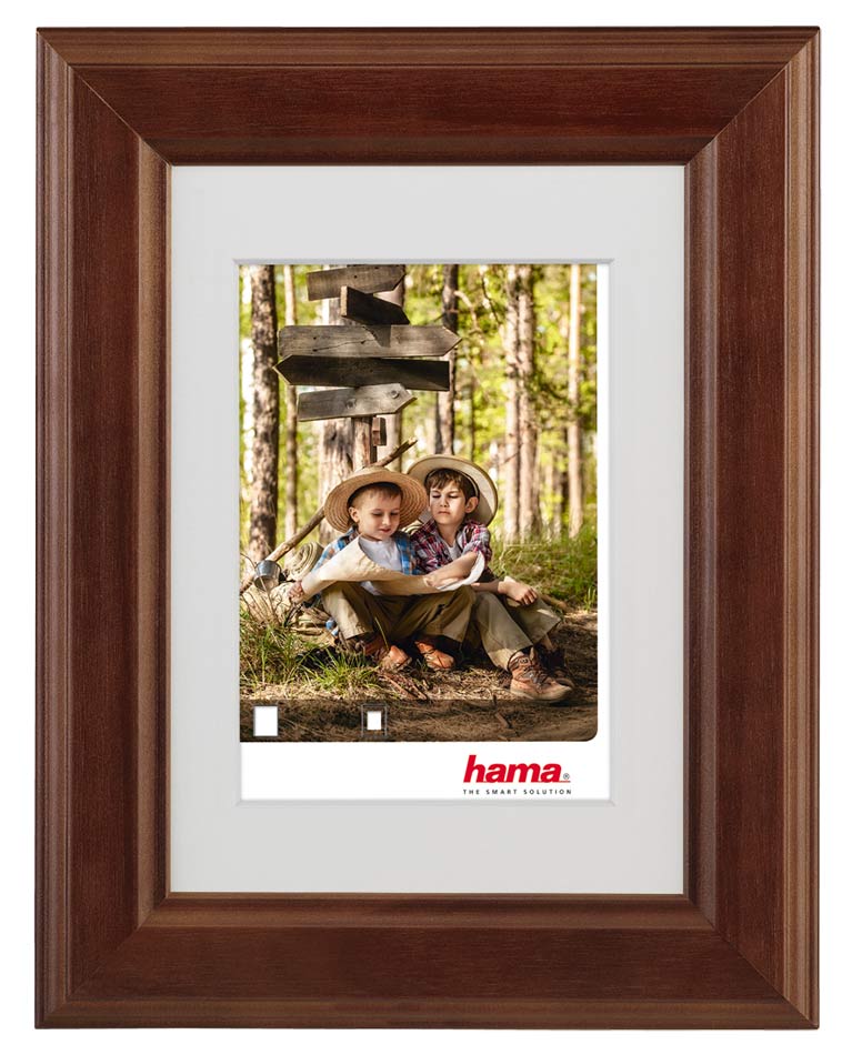 Drevený fotorámik IOWA 50x70 hnedý s paspartou