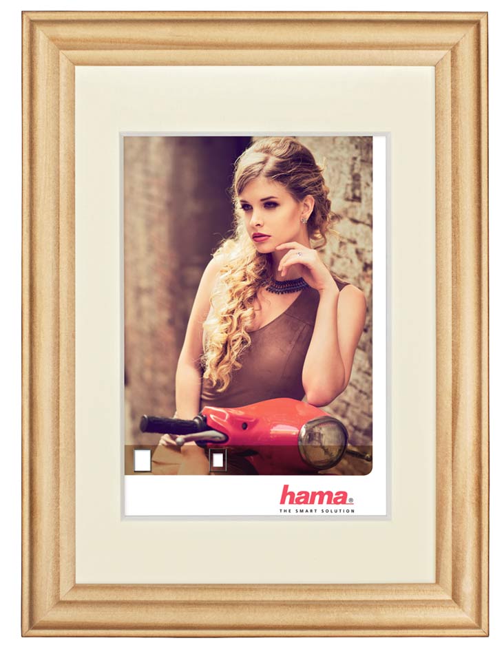 Drevený fotorámik BELLINA 13x18 prírodný s paspartou