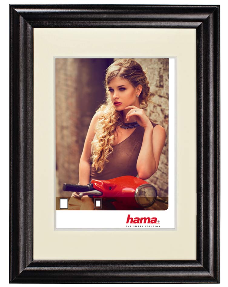 Drevený fotorámik BELLINA 13x18 čierny s paspartou