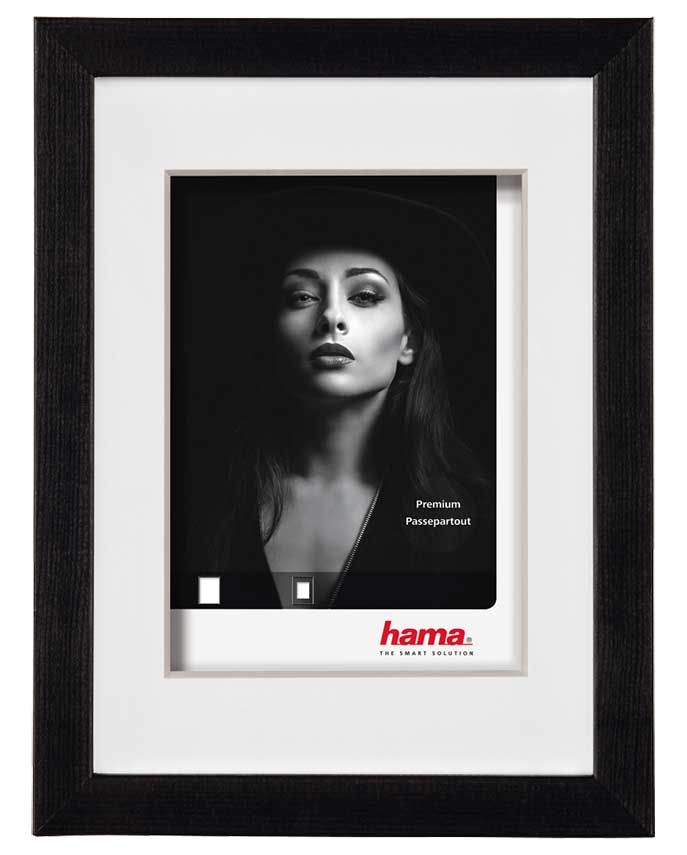 Drevený fotorámik 30x40 cm DANA 3D kamenná čierny s paspartou