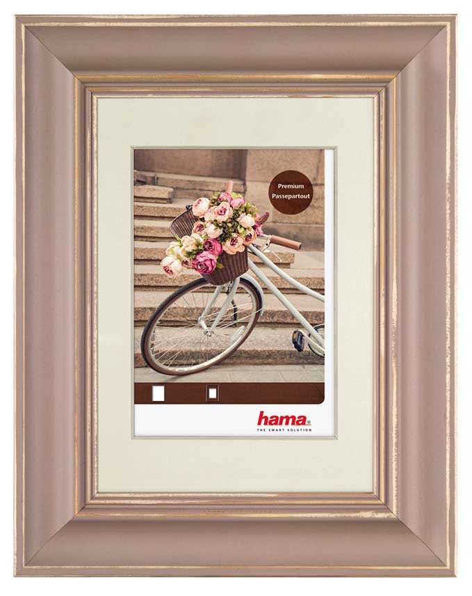 Drevený fotorámik 30x40 cm VÉLO kapučíno s paspartou