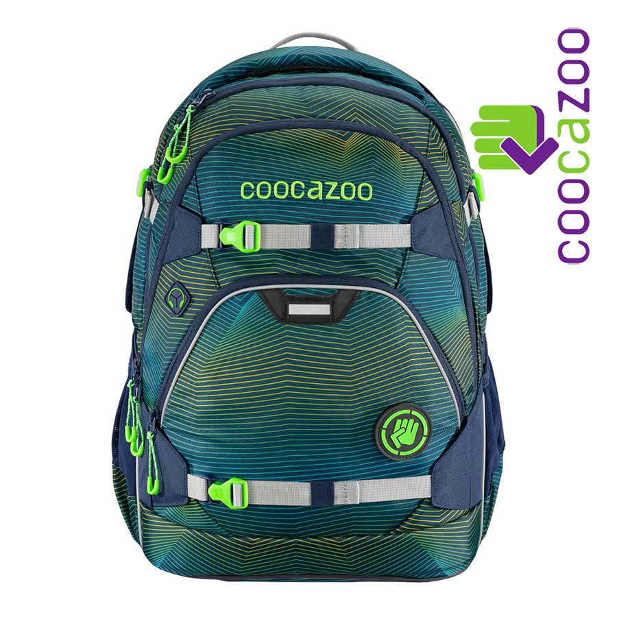 Školský batoh Coocazoo ScaleRale Soniclights Green certifikát AGR