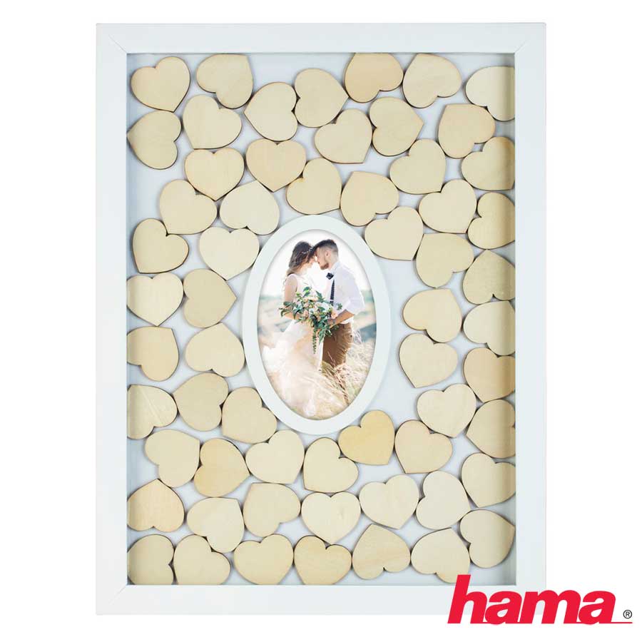Svadobný fotorámik kniha hostí Moments 30x40 cm biela